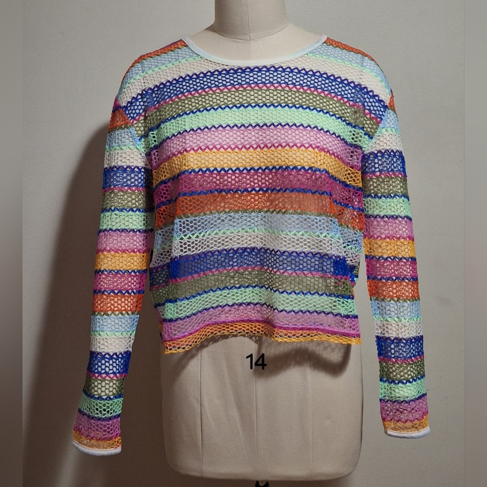 No Boundaries Multicolor Crochet Top Size XL